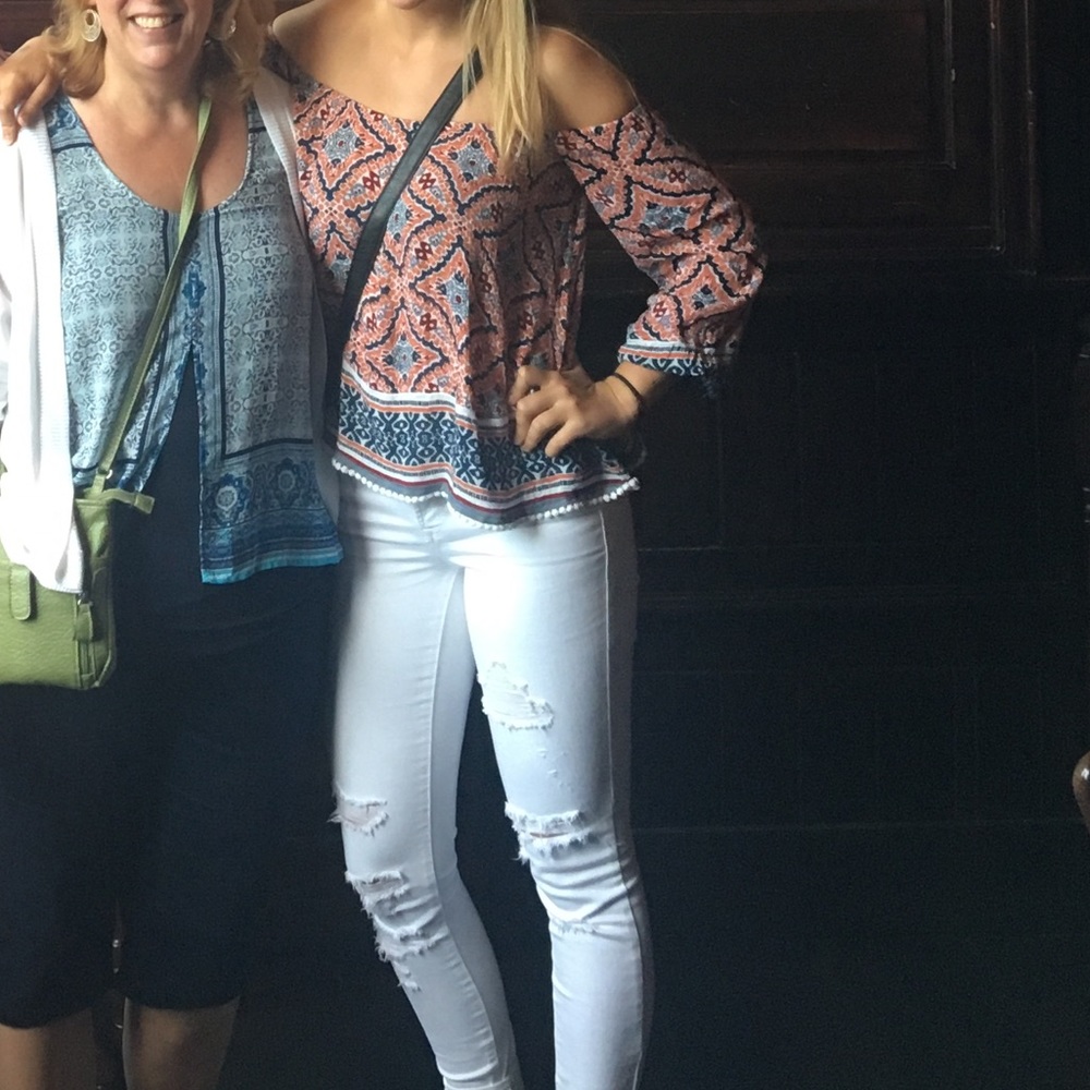 Off the shoulder patterned top